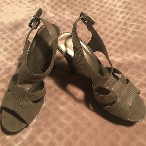 Olive green heels worn 3 times still like new.